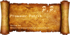 Premauer Patrik névjegykártya